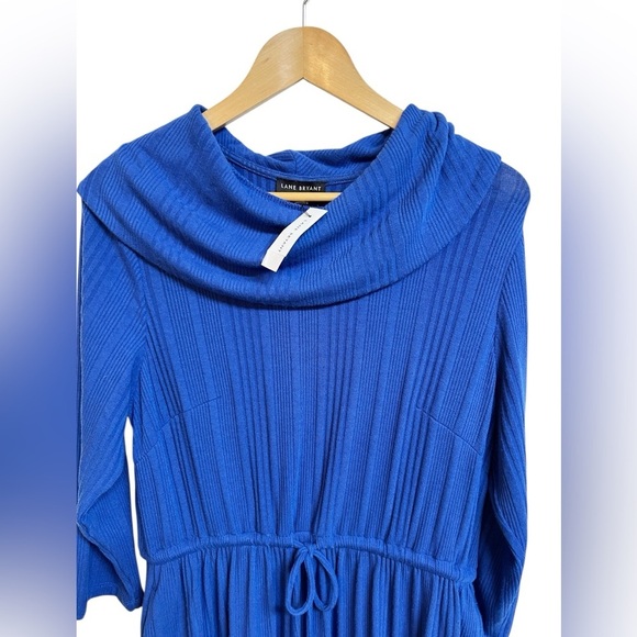 Lane Bryant Cowl-Neck Fit & Flare Knit Dress Blue Size 14/16 1X NWT - Picture 4 of 10